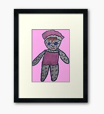 Pink-Plaid Doll Framed Print