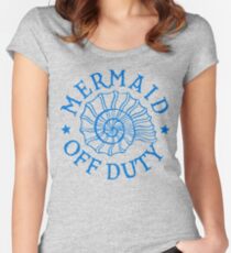 Mermaid Off Duty - blue Women's Fitted Scoop T-Shirt