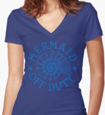 Meerjungfrau Off Duty - blau Shirt mit V-Ausschnitt