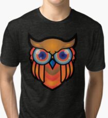 cool owls and cool design print Tri-blend T-Shirt