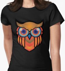 cool owls and cool design print Women's Fitted T-Shirt