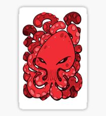 Octopus Squid Kraken Cthulhu Sea Creature - Cherry Tomato Red Sticker
