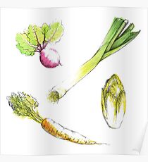 Seasonal vegetables Poster