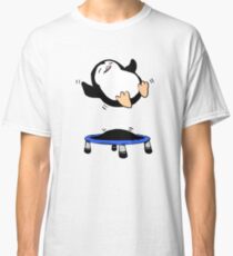Funny Cute baby penguin on trampoline Classic T-Shirt
