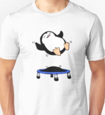 Funny Cute baby penguin on trampoline Unisex T-Shirt