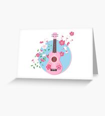 Sakura Ukulele im Frühjahr - Serie 01 Grußkarte