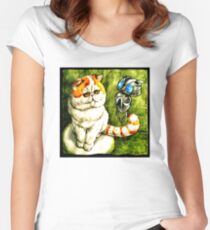 Funny babe And Echo Art Vector Women's Fitted Scoop T-Shirt