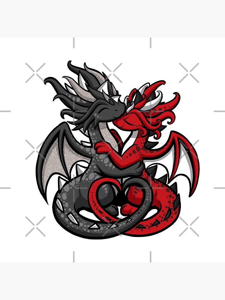 Dragon Couple Black and Red by bgolins