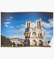 Telescope overlooking for Notre Dame Poster