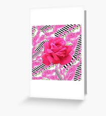MODERN ART CERISE PINK ROSE ABSTRACT GARDEN Greeting Card