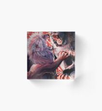 Fighting Lions Acrylic Block