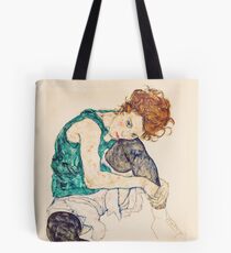 HD Seated Woman With Legs Drawn Up , by Egon Schiele - HIGH DEFINITION Tote Bag