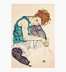 HD Seated Woman With Legs Drawn Up , by Egon Schiele - HIGH DEFINITION Photographic Print