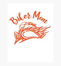Biker Mom Photographic Print