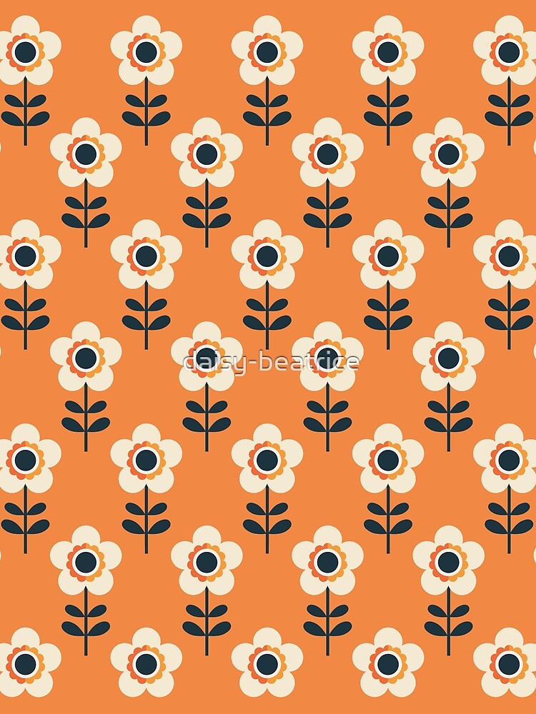 Retro Blossom - Orange and Cream by daisy-beatrice