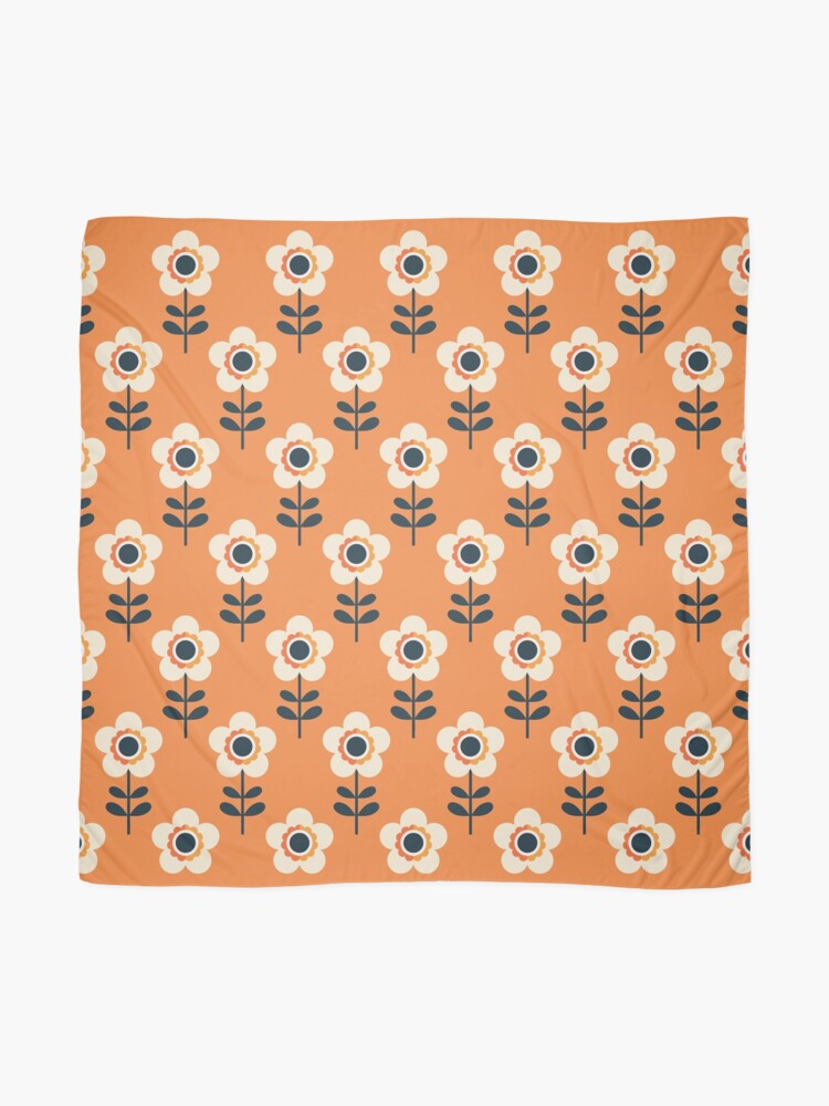 Alternate view of Retro Blossom - Orange and Cream Scarf