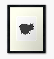 Cambodia Love in Charcoal Framed Print