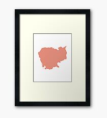 Cambodia Love in Coral Framed Print