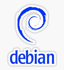 Debian Blue Word/Text Official Logo Spiral T-Shirt Sticker