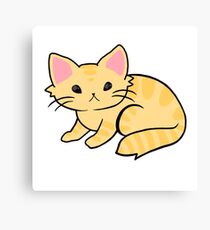 Tan Cartoon Cat Canvas Print