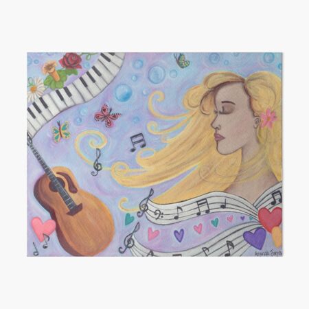 She Dreams in Music Art Board Print