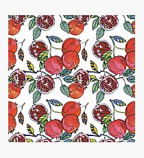 fruit pomegranate. Watercolor fruit pomegranate pattern Photographic Print
