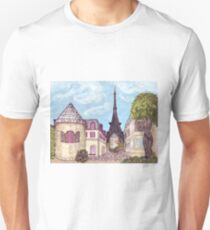 Paris Eiffel Tower inspired impressionist landscape by Kristie Hubler Unisex T-Shirt