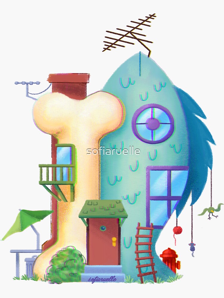 "CatDog House" Sticker by sofiaruelle Redbubble