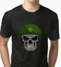 Military Skull Zombie Tri-blend T-Shirt