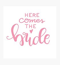 Here comes the bride - pink Photographic Print