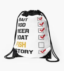 Bait Rod Beer Boat Fish Story Drawstring Bag