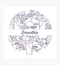 Smoothie and ingredients for making smoothie. Photographic Print