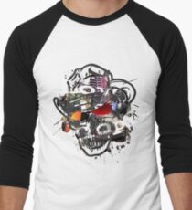 Skulls Love Is Dope Graphic Print Swag Men's Baseball ¾ T-Shirt