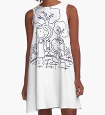 Cartoon Blue A-Line Dress