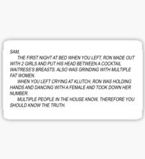 JERSEY SHORE NOTE Sticker