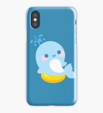 Kawaii whale sunbathing iPhone Case/Skin