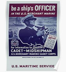 Vintage poster - Be a Ship's Officer Poster