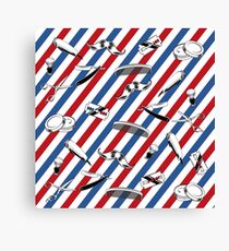 Barber Shop Pattern Canvas Print