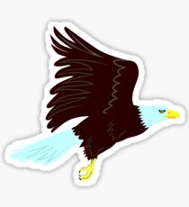Bald Eagle Flying Side retro Sticker
