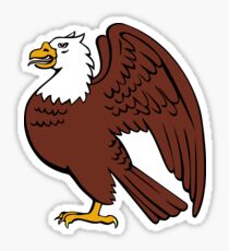Stylized Bald Eagle Retro Sticker