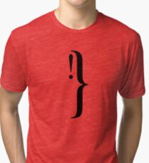 Exclaiming face by typography Tri-blend T-Shirt