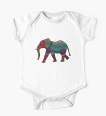 Asian Elephant - Colorful Bejeweled Design One Piece - Short Sleeve