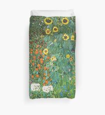 HD Country Garden With Sunflowers , by Gustav Klimt 1905-06 HIGH DEFINITION Duvet Cover