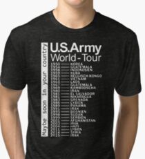 US Army World Tour (switch language to not-english one to see the art on the back of T-shirt) Tri-blend T-Shirt