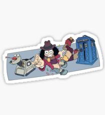Tom Baker The Fourth Doctor Parody Sticker