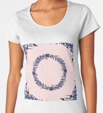 Dawn of Flowers, Blue Willow. Women's Premium T-Shirt