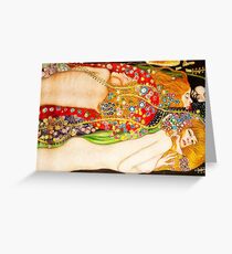HD Water Snakes II, by Gustav Klimt 1907 HIGH DEFINITION Greeting Card
