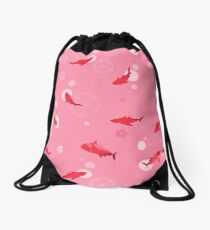 Sakura Shark Drawstring Bag