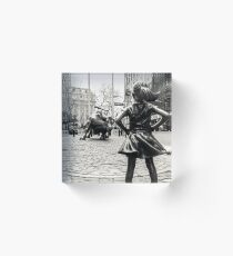 Fearless Girl & Bull NYC Acrylic Block