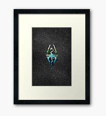 Skyrim Logo - Forest Scene Embossed in Granite Framed Print